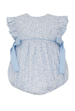Petit Bebe Blue Floral Sleeveless Bubble with Side Bows
