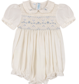 Feltman Brothers Girls Heritage Bleu Romper, Ivory