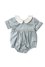 Lulu Bebe LLC Noah Ice Blue Velvet Boy Bubble