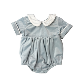 Lulu Bebe LLC Noah Ice Blue Velvet Boy Bubble