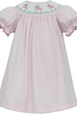 Petit Bebe Bunny Girl's Pink Knit Stripe Bishop Dress