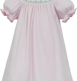 Petit Bebe Bunny Girl's Pink Knit Stripe Bishop Dress