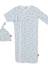 Magnetic Me Baa Baa Baby Modal Magnetic Gown /Hat Set Blue NB-3m