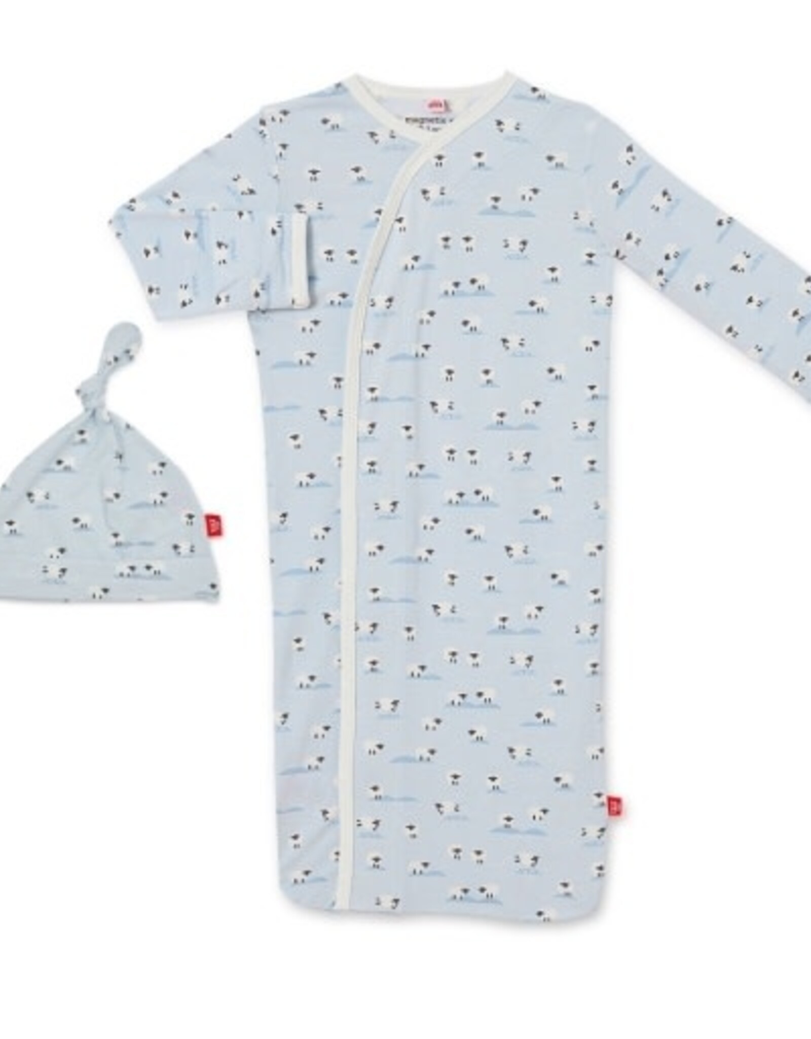 Magnetic Me Baa Baa Baby Modal Magnetic Gown /Hat Set Blue NB-3m