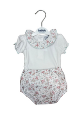Babidu Green Floral Cotton Knit Diaper Set