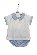 Babidu Sky Blue Cotton Knit Boy Diaper Set
