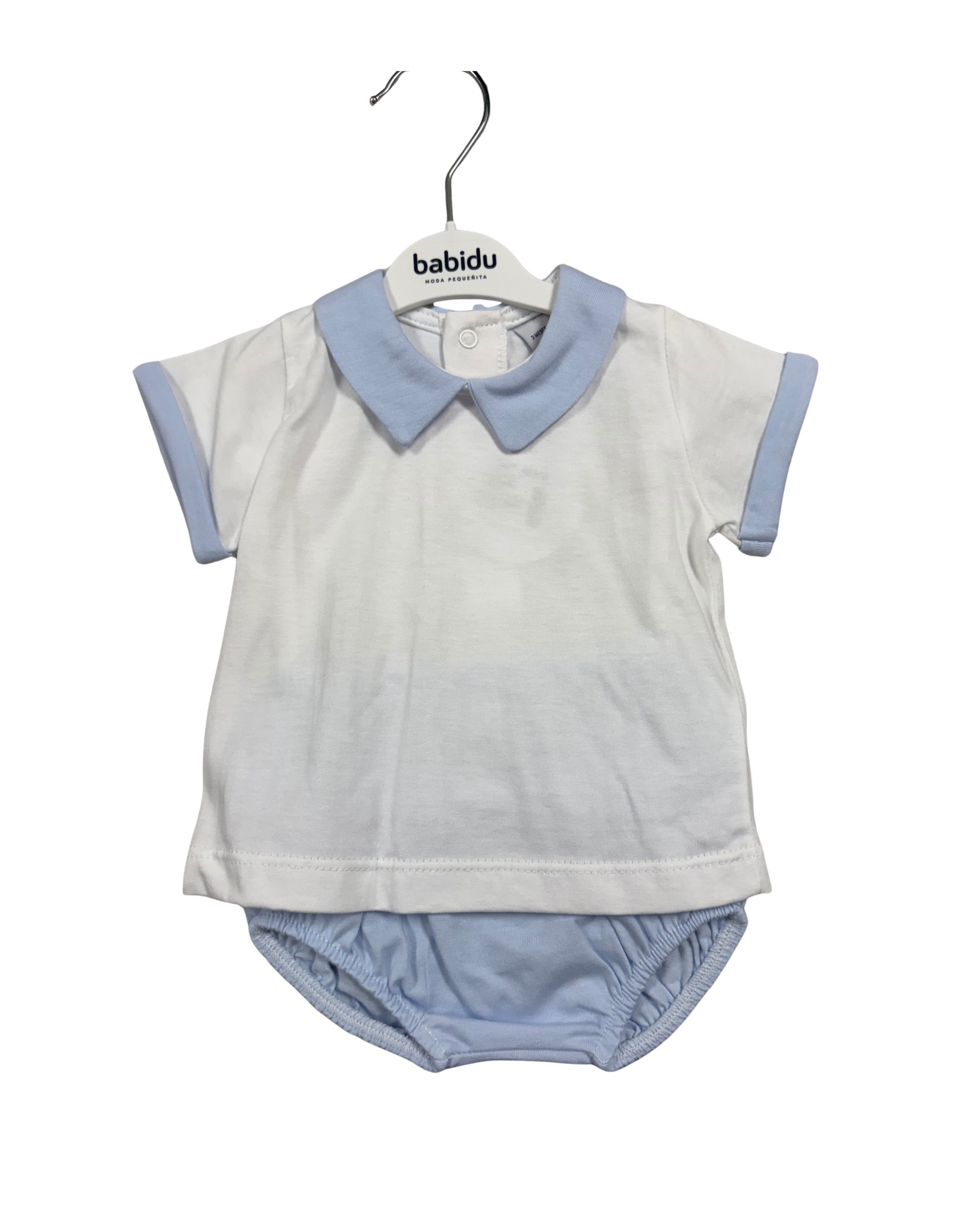 Babidu Sky Blue Cotton Knit Boy Diaper Set