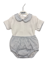 Babidu Blue Stripe Cotton Knit Diaper Set