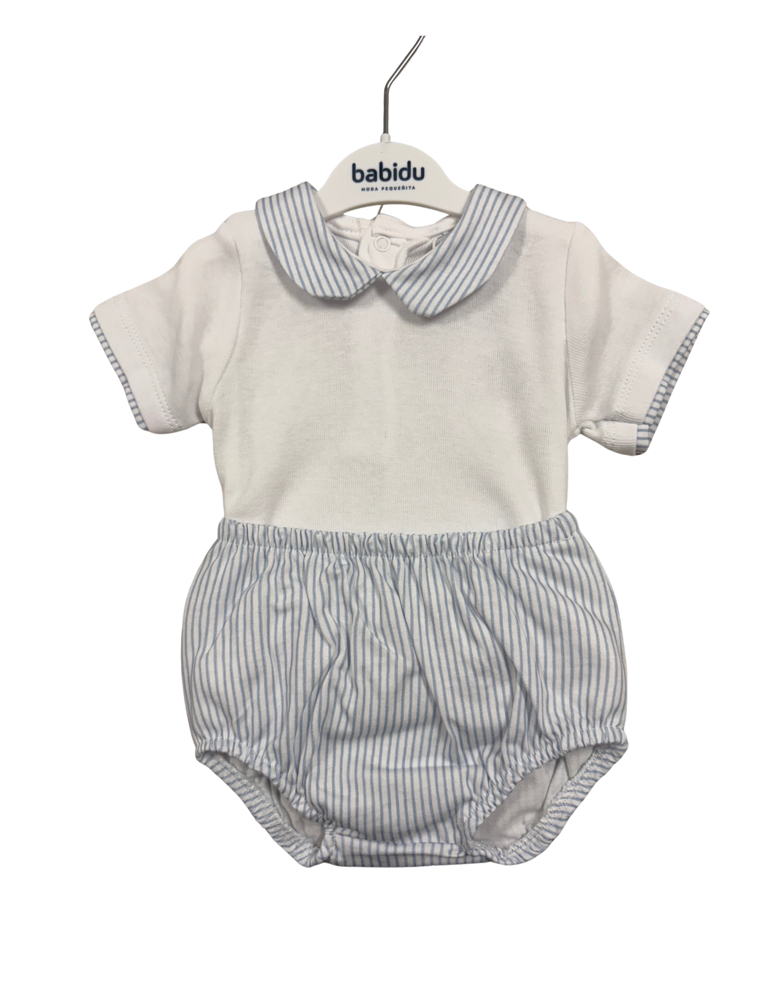 Babidu Blue Stripe Cotton Knit Diaper Set