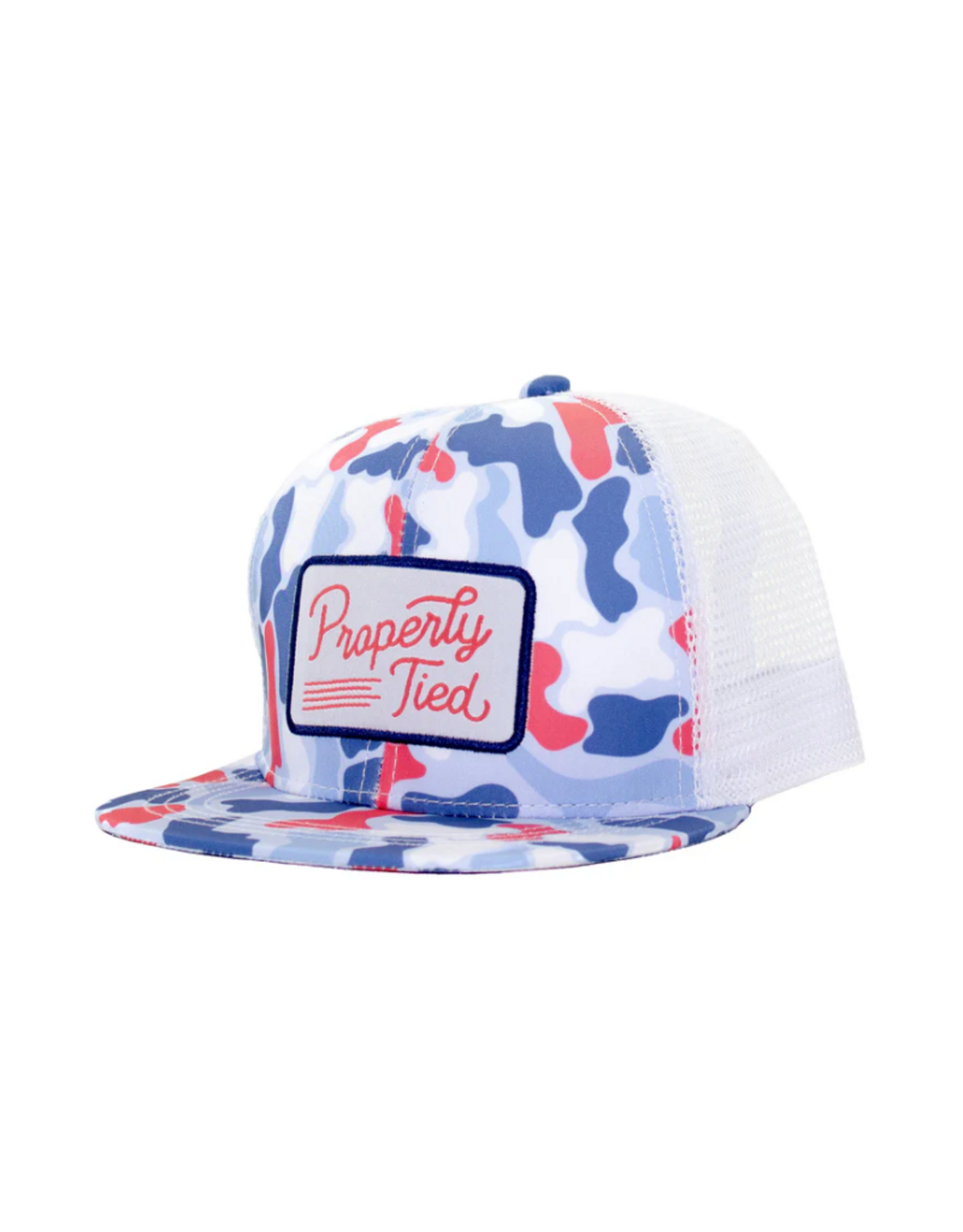 Properly Tied Boys Sportsman Trucker Hat Americana Camo