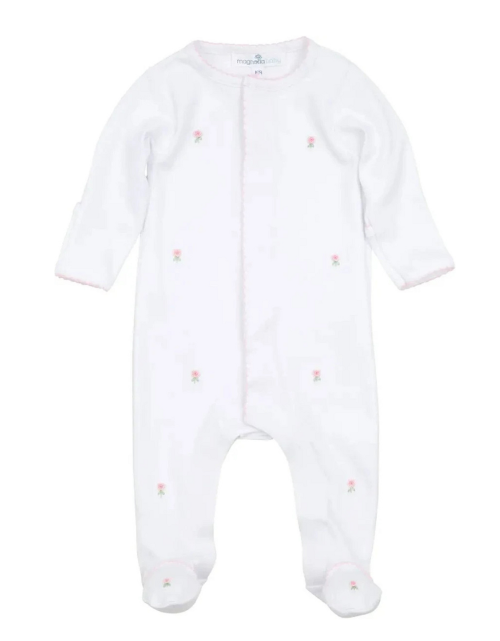 Magnolia Baby Juliette's Classic Pink Scattered Footie
