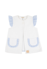 The Beaufort Bonnet Company Callie Coverup, White Terrycloth w/ Breakers Blue Seersucker