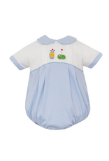 Petit Bebe Golf Blue Stripe Knit Bubble