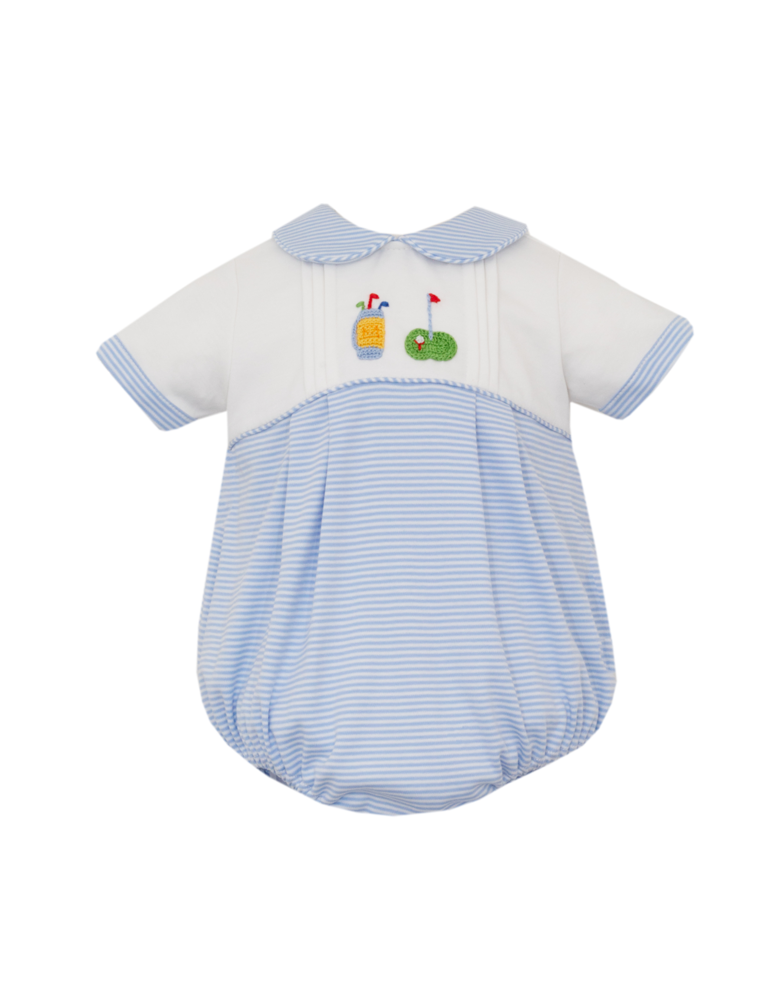 Petit Bebe Golf Blue Stripe Knit Bubble