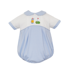 Petit Bebe Golf Blue Stripe Knit Bubble