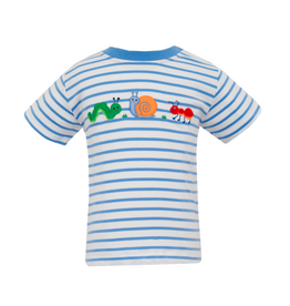 Claire and Charlie Backyard Bugs Blue Stripe T-Shirt