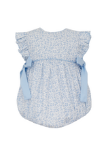 Petit Bebe Blue Floral Sleeveless Bubble with Side Bows