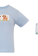 Anavini Blue Stripe Puppy Smock Tshirt