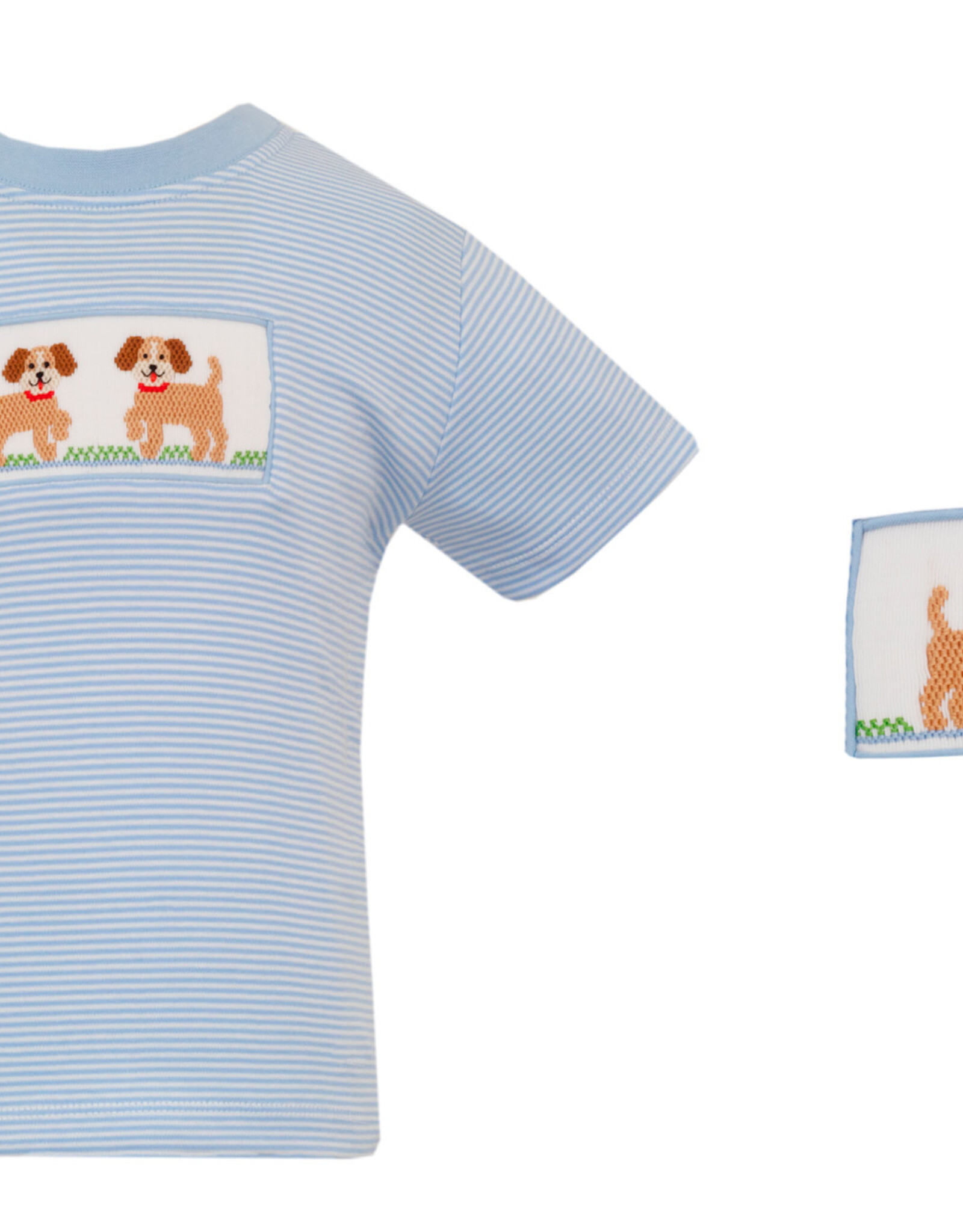 Anavini Blue Stripe Puppy Smock Tshirt