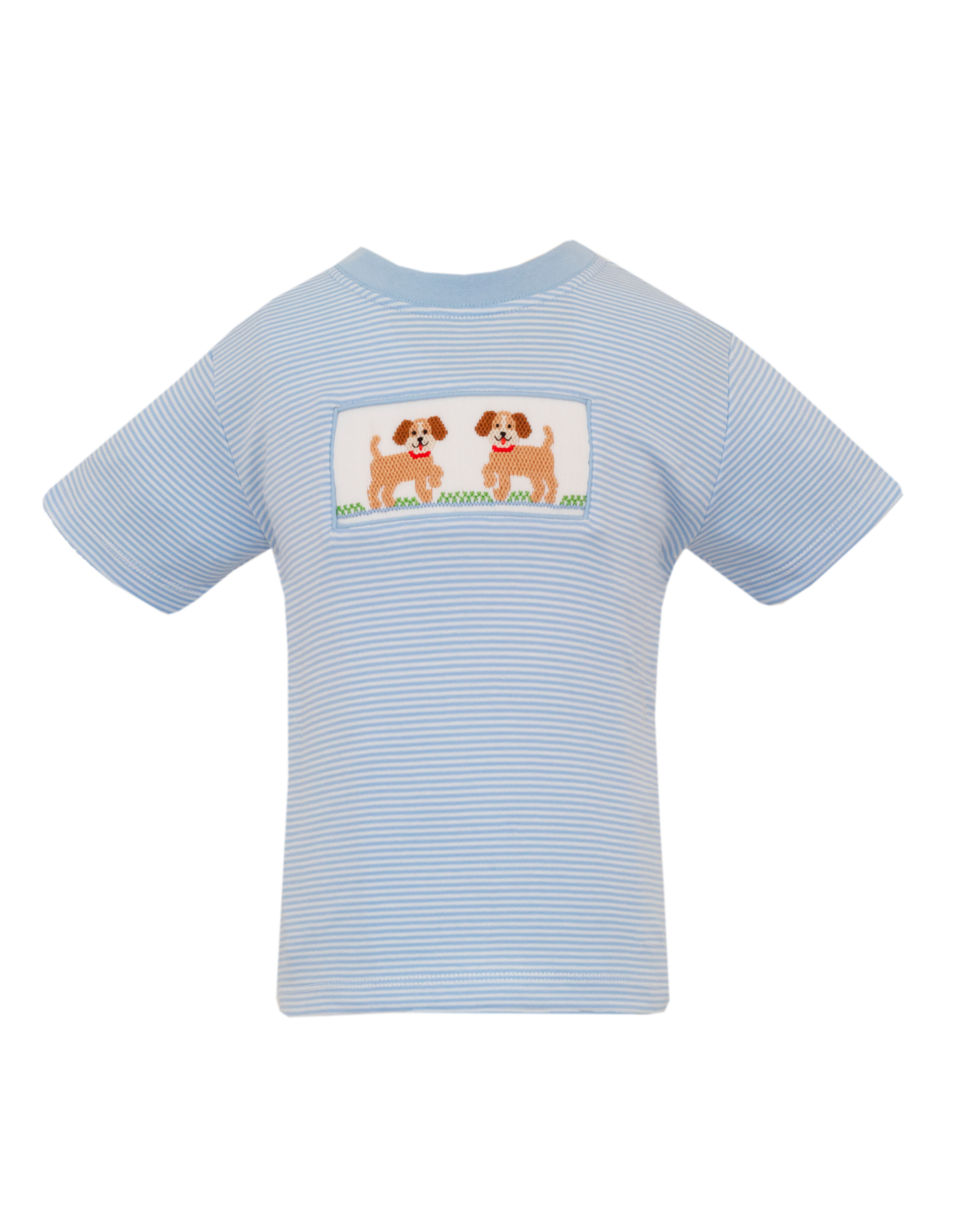 Anavini Blue Stripe Puppy Smock Tshirt