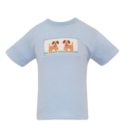 Anavini Blue Stripe Puppy Smock Tshirt