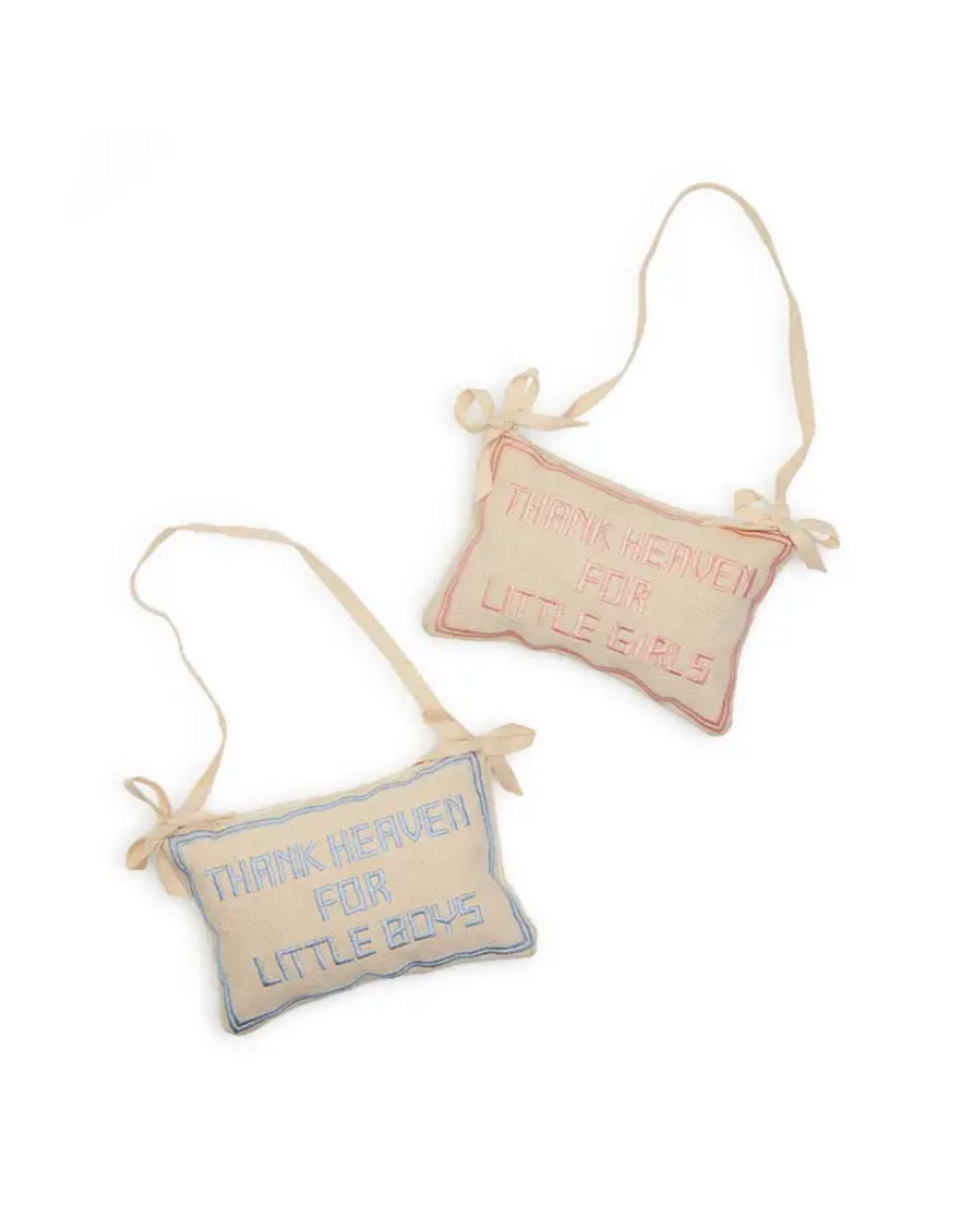 Two's Company Thank Heavens Embroidered Pillow Door Hanger