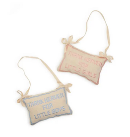 Two's Company Thank Heavens Embroidered Pillow Door Hanger