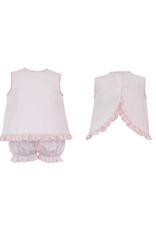 Anavini Pink Gingham Bloomer Set, Flowers