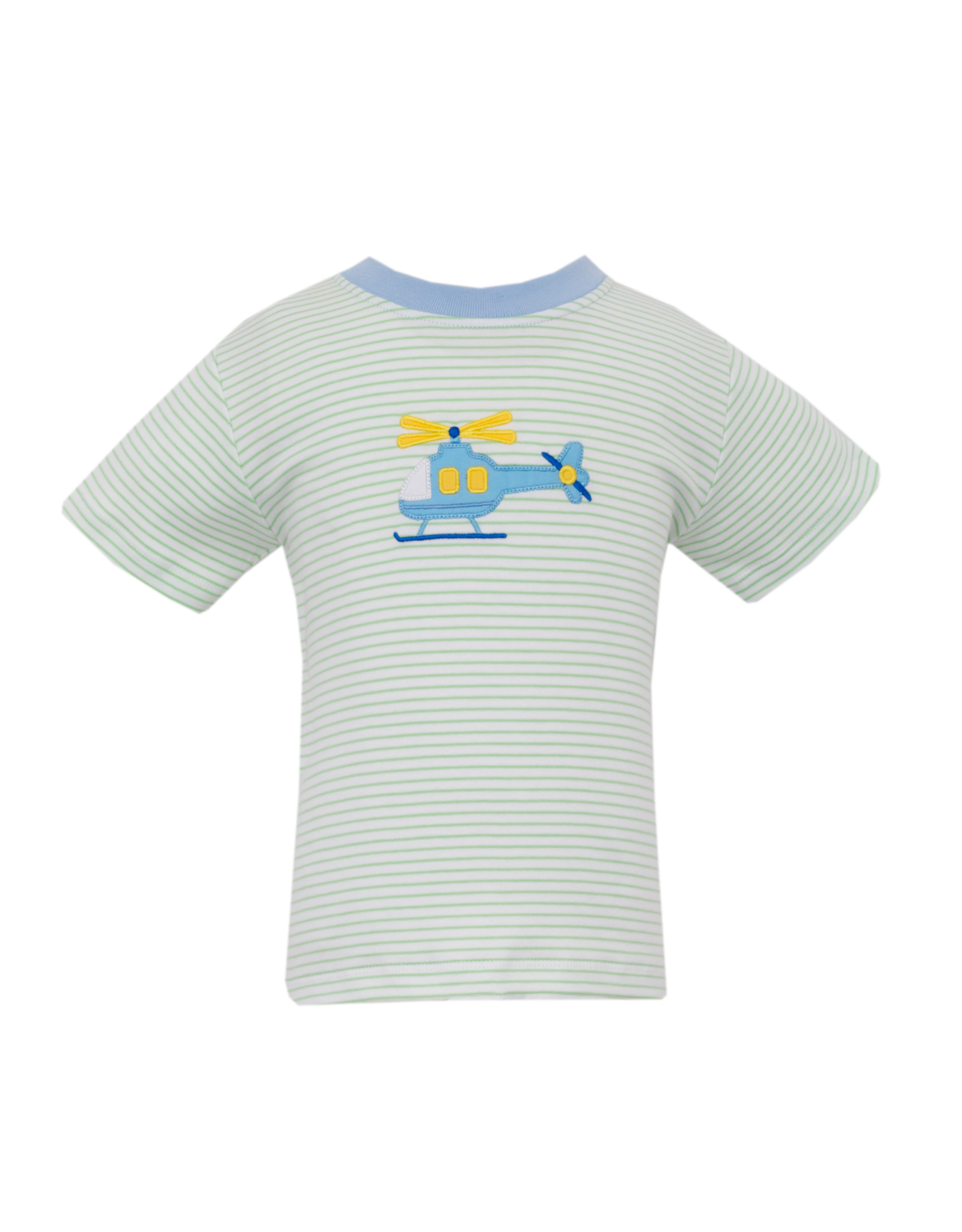 Claire and Charlie Green Stripe Knit Helicopter Tshirt