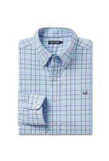 Southern Marsh Youth Juban Check Dress Shirt, Blue/Navy