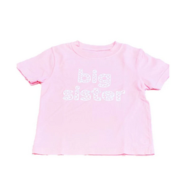 Mustard & Ketchup Big Sister T-Shirt Light Pink/White