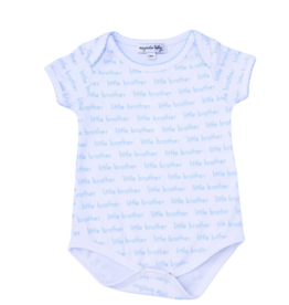 Magnolia Baby Little Brother Printed Bodysuit-Blue