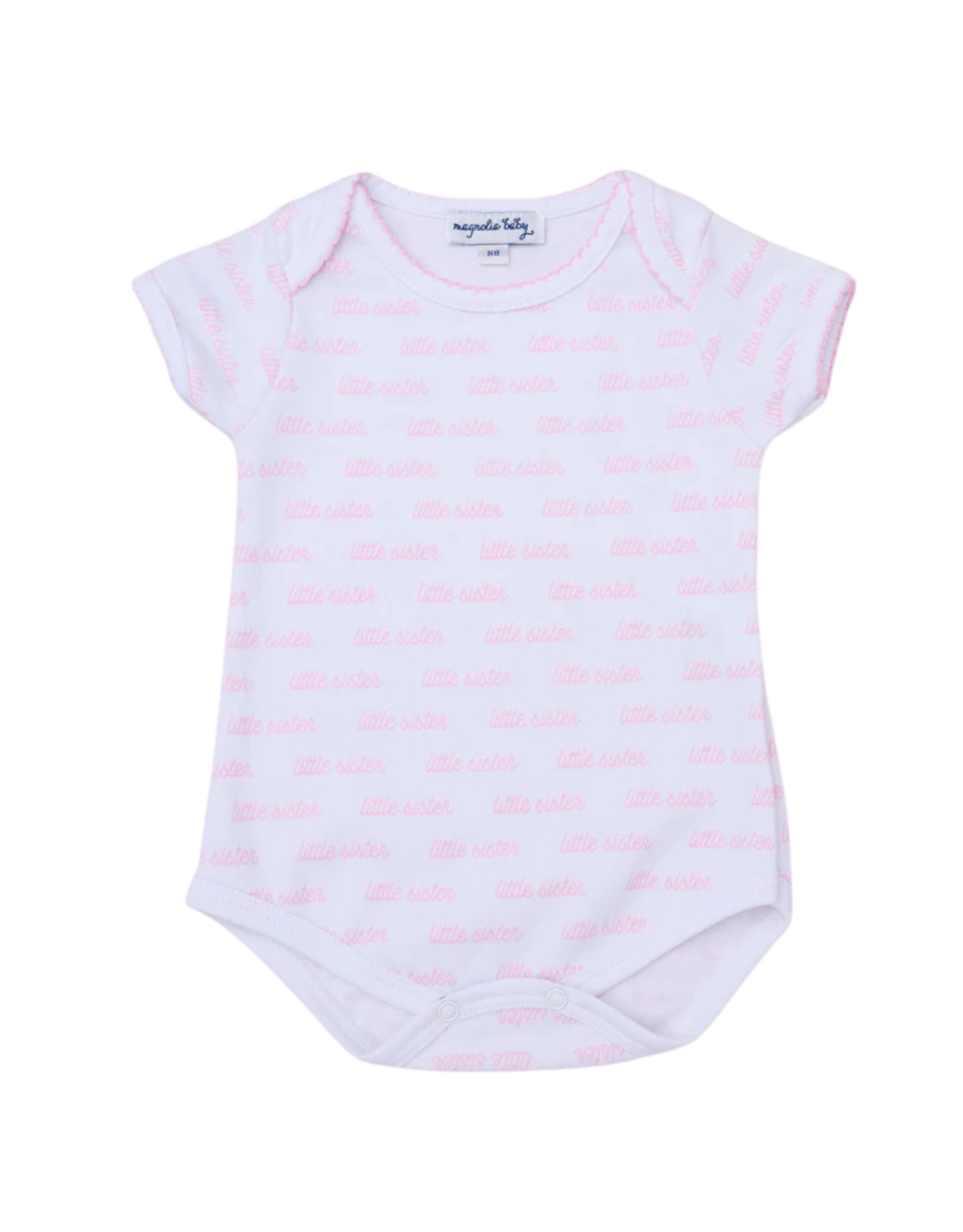 Magnolia Baby Little Sister Printed Bodysuit-Pink