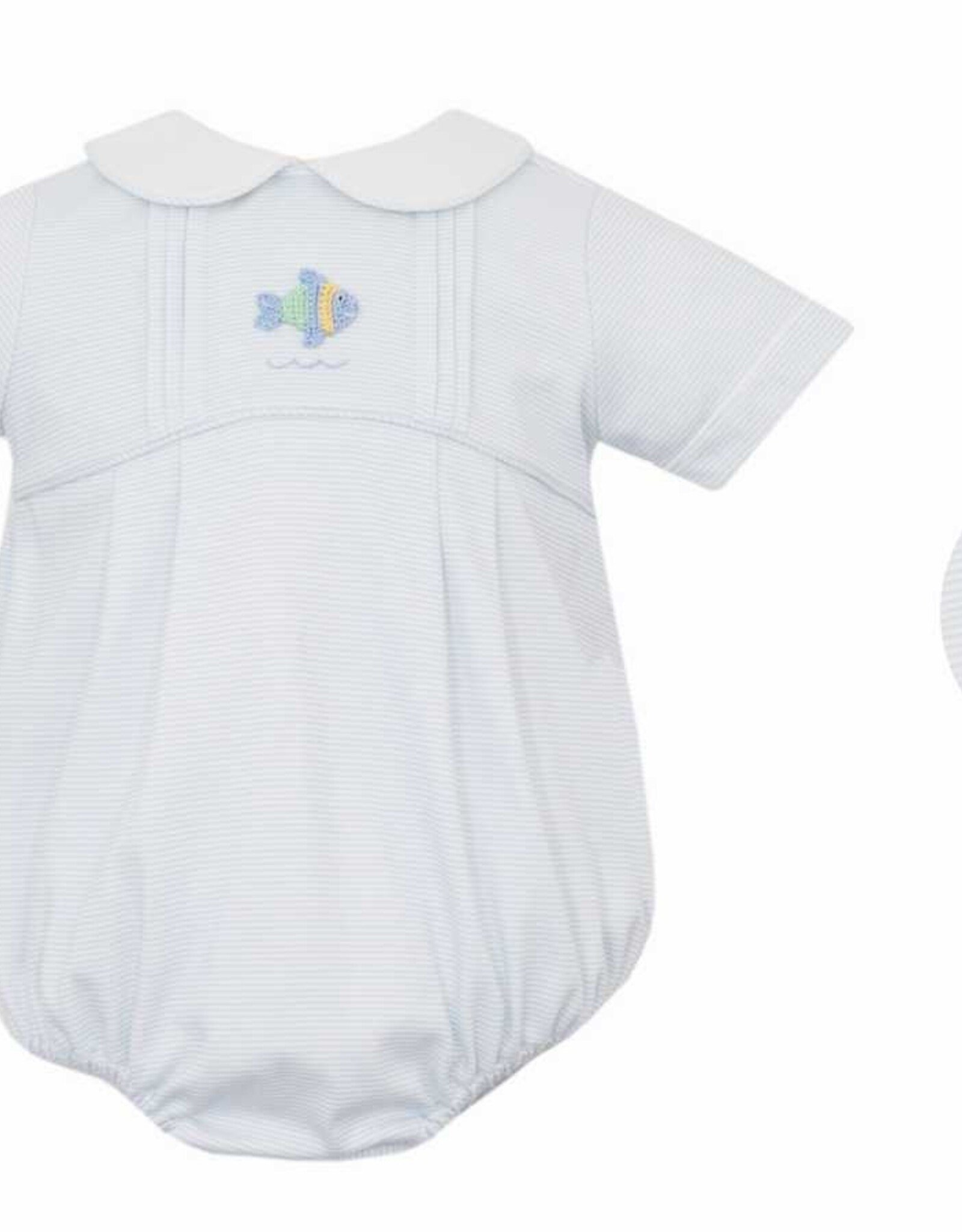 Petit Bebe Blue Stripe Fish Knit Bubble