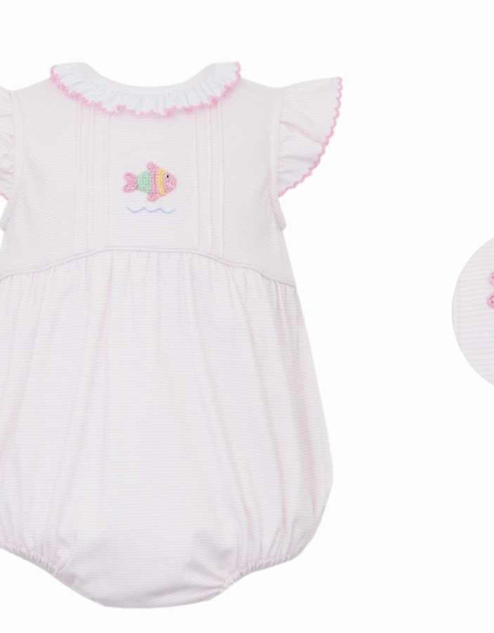 Petit Bebe Pink Stripe Fish Knit Bubble