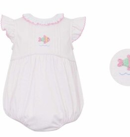 Petit Bebe Pink Stripe Fish Knit Bubble