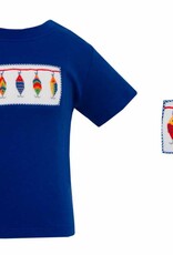 Navy Fishing Bait Smocked T-Shirt