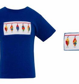 Navy Fishing Bait Smocked T-Shirt
