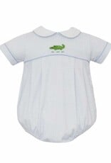 Petit Bebe Blue Gingham Alligator Knit Bubble