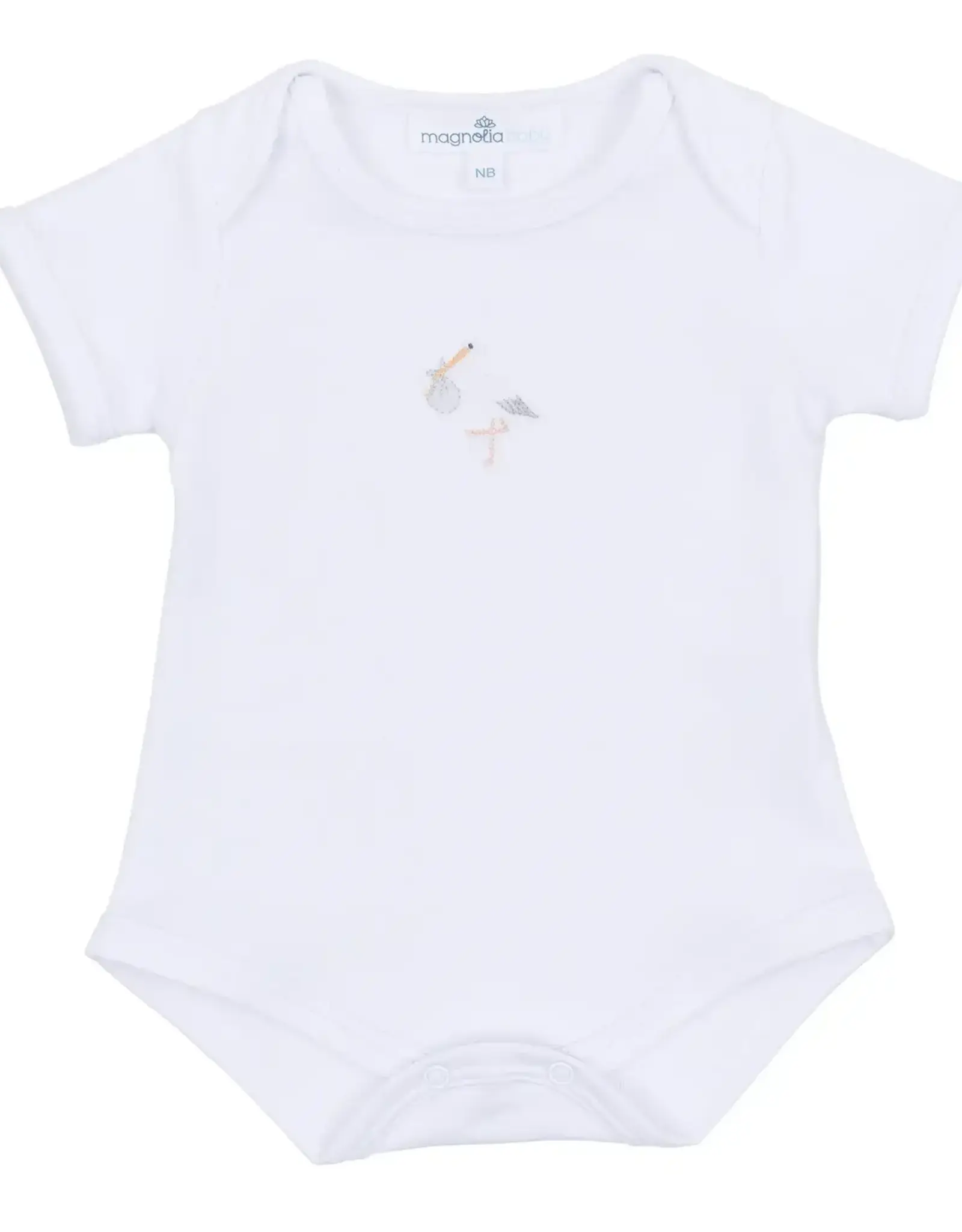 Magnolia Baby Vintage Stork Bodysuit, White