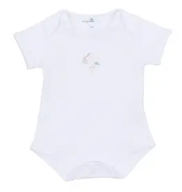 Magnolia Baby Vintage Stork Bodysuit, White