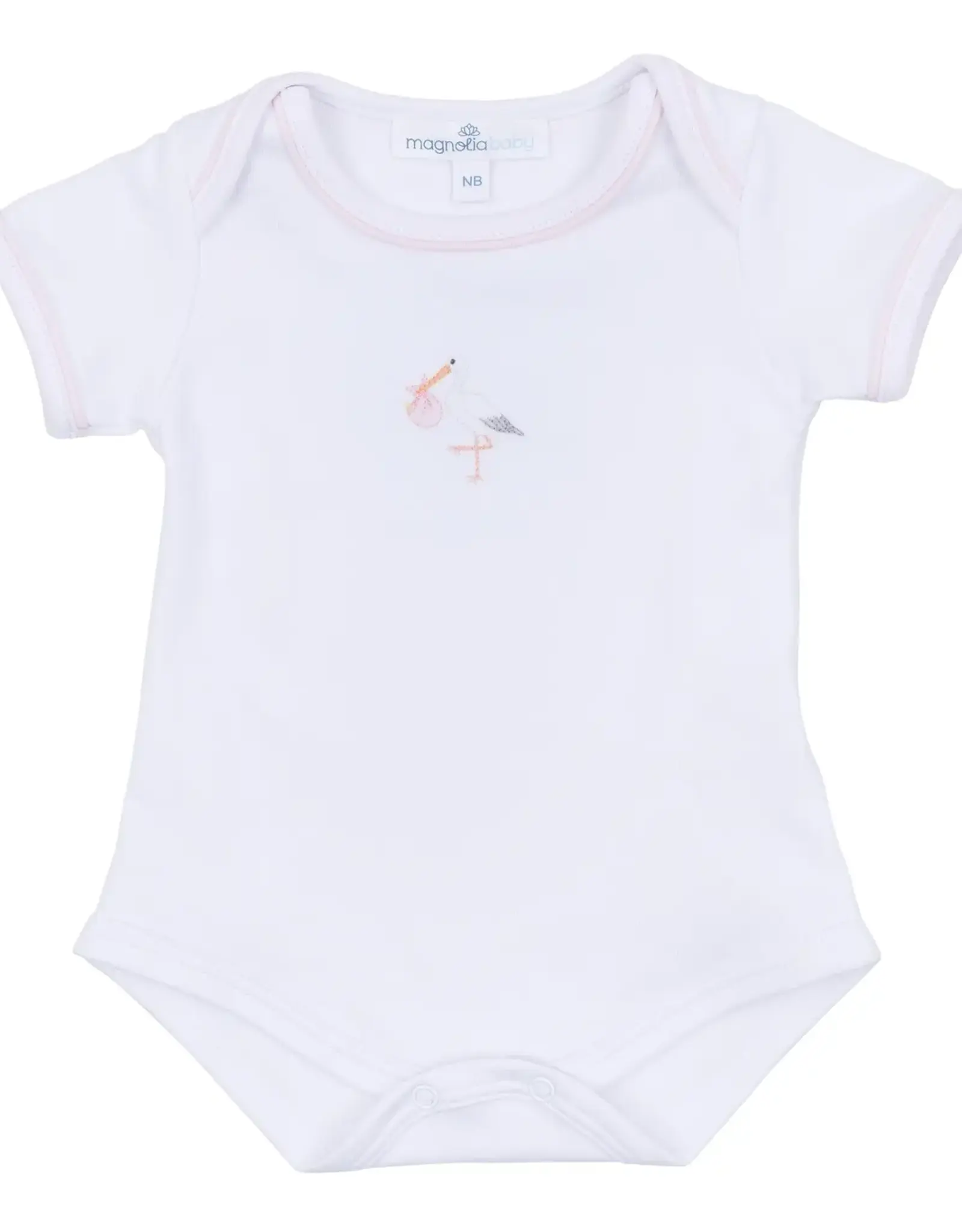 Magnolia Baby Vintage Stork Bodysuit, Pink