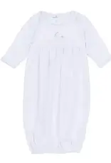 Magnolia Baby Vintage Stork Gathered Gown, Blue NB