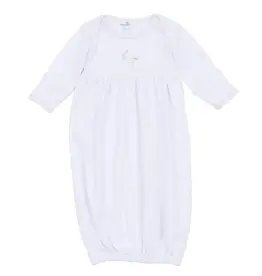 Magnolia Baby Vintage Stork Gathered Gown, Pink NB