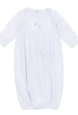 Magnolia Baby Vintage Stork Gathered Gown, White NB