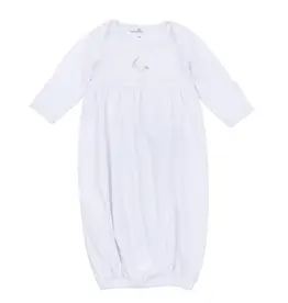 Magnolia Baby Vintage Stork Gathered Gown, White NB