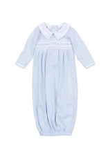 Magnolia Baby Landry Smocked Pleated Gown, Light Blue