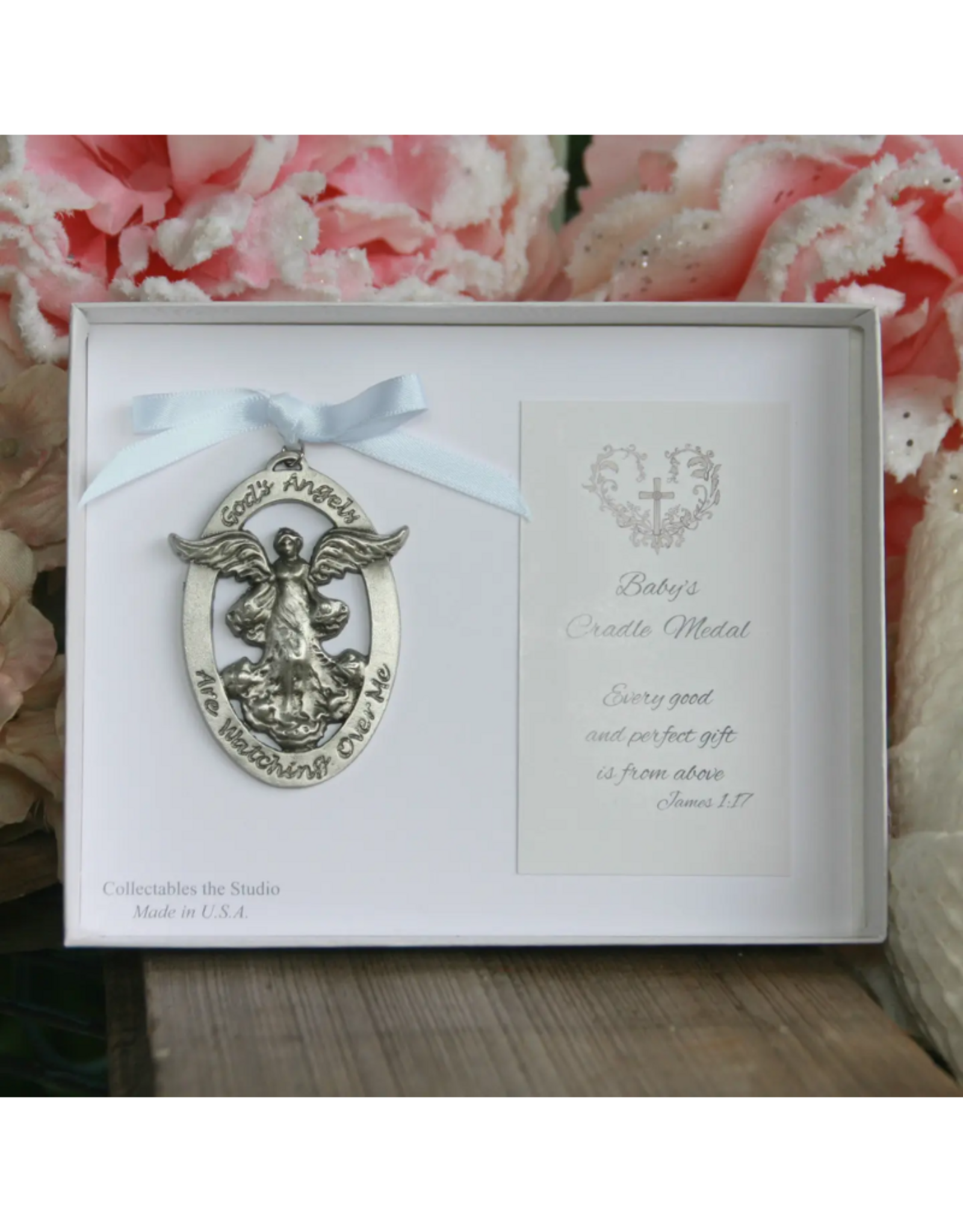 Baby Cradle Medal Angel for Boy