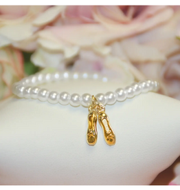 Ballet Dance Shoes Pearl Bracelet