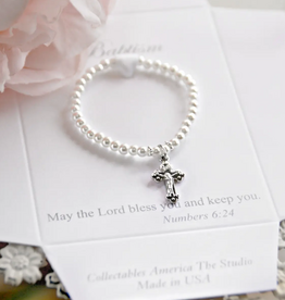 Catholic Baptism Pearl Bracelet Crucifix